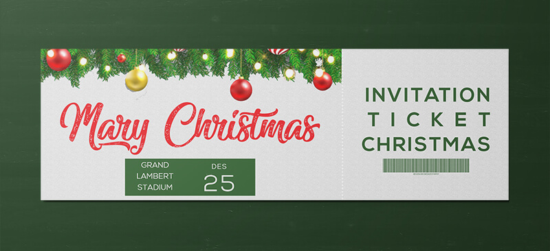 Christmas Party Ticket Template Free PSD room surf com