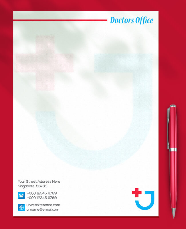 Doctor s Office Letterhead Free Template in PSD room surf com