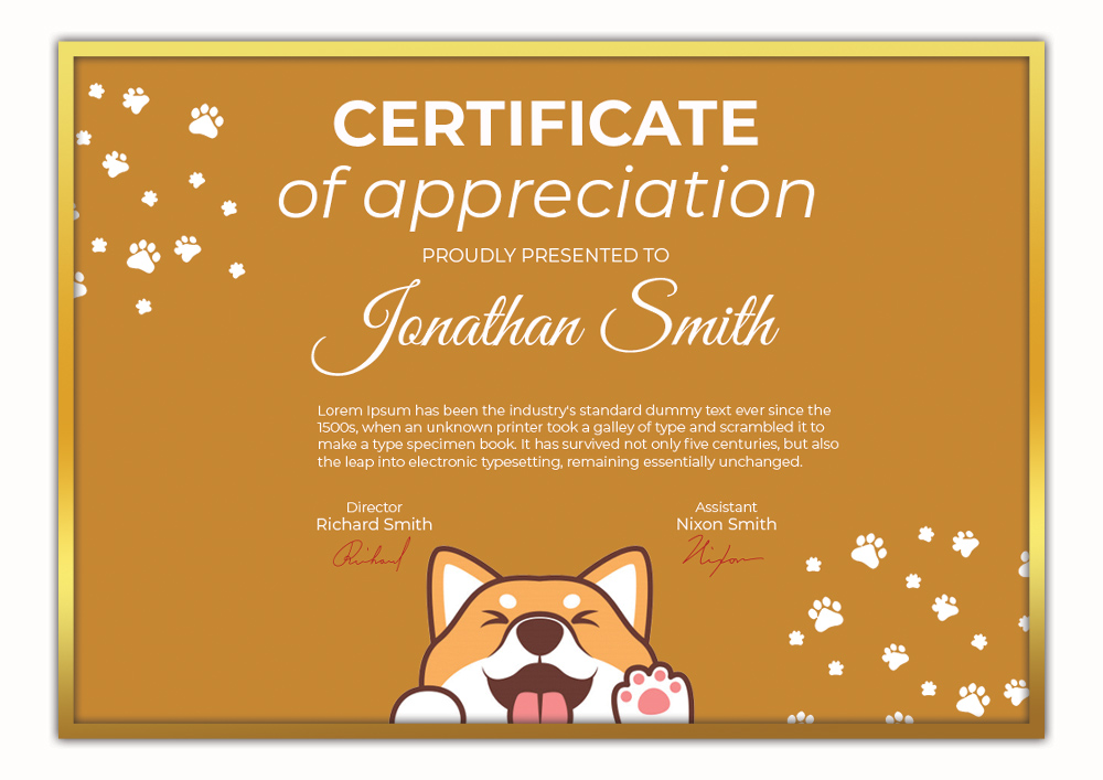 free-dog-certificate-templates