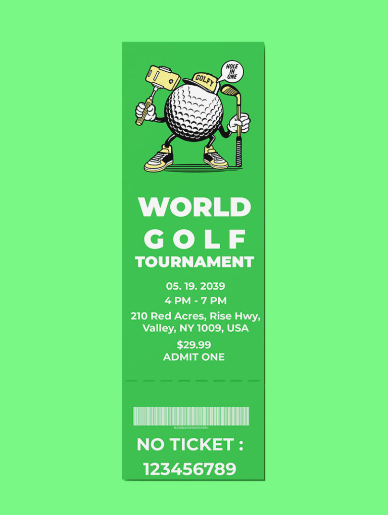 Golf Ticket Example PSD Design room