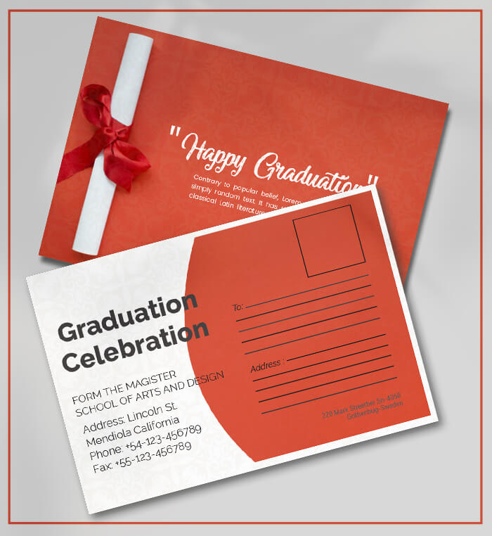 Graduation Postcard Free Template in PSD room