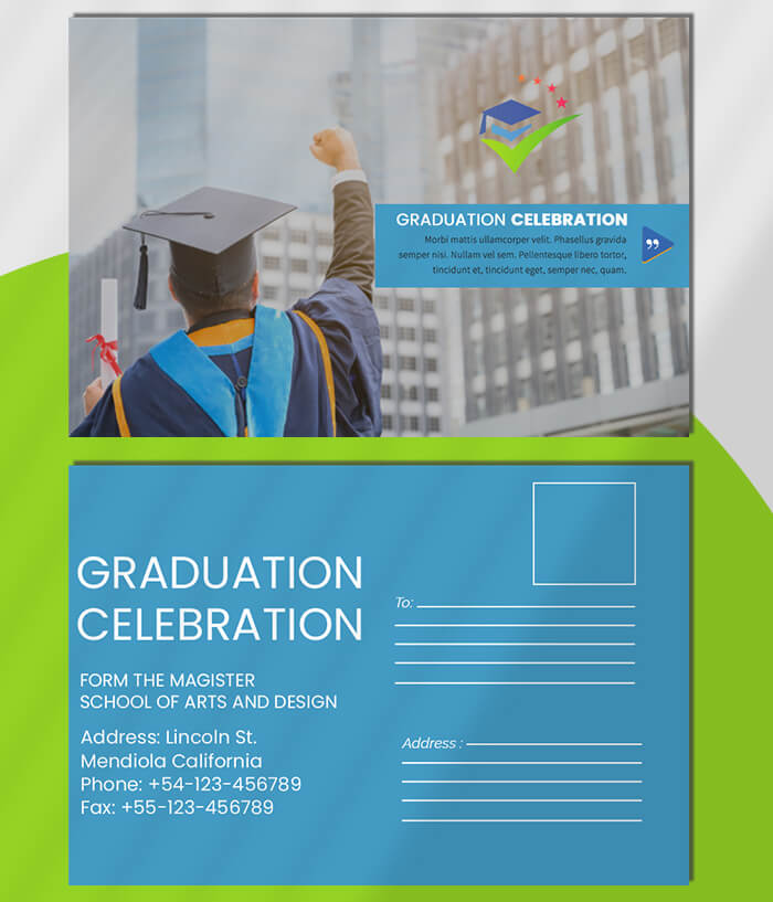 Graduation Postcard Free Template in PSD room