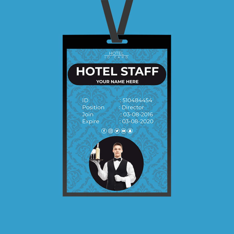 Hotel ID Card Free Template in PSD room