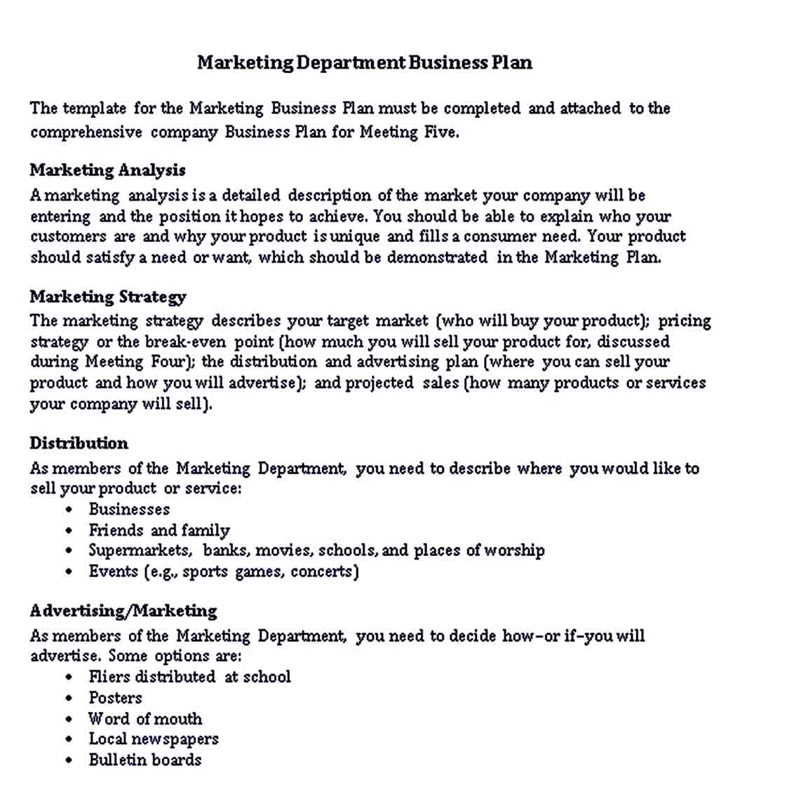 concert marketing plan template For Events Company Business Plan Template