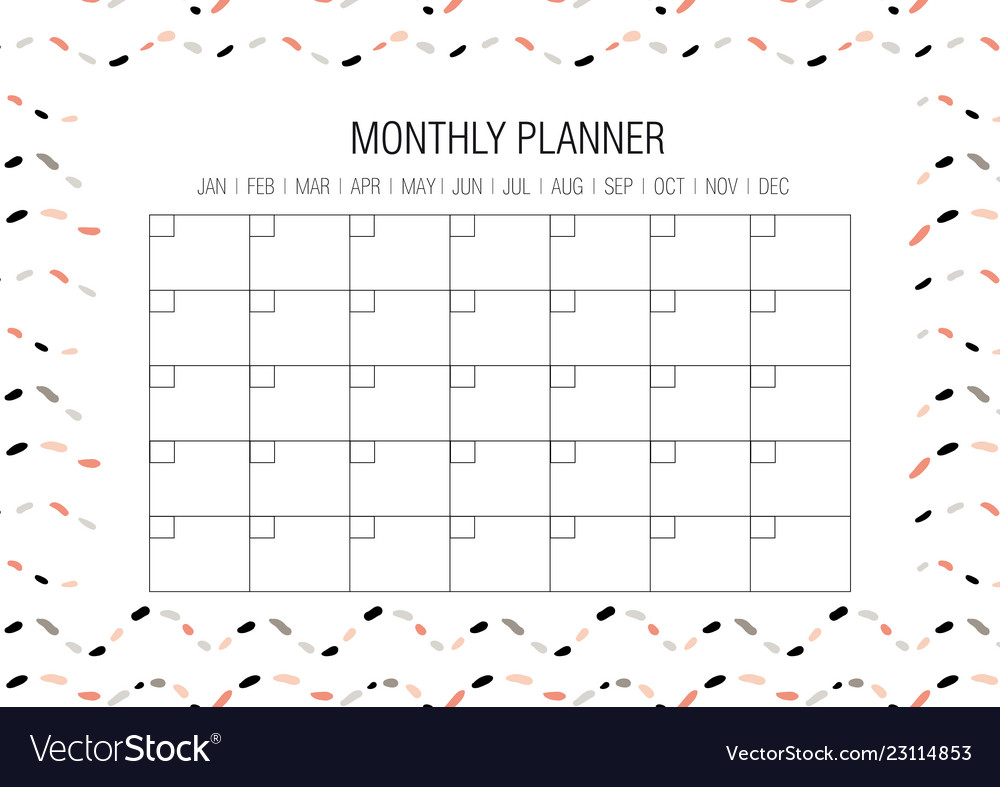 Monthly Planner Templates Room Surf