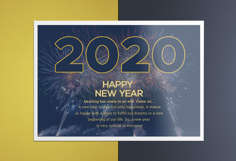 New Year Greeting Card Free PSD Template | room surf.com