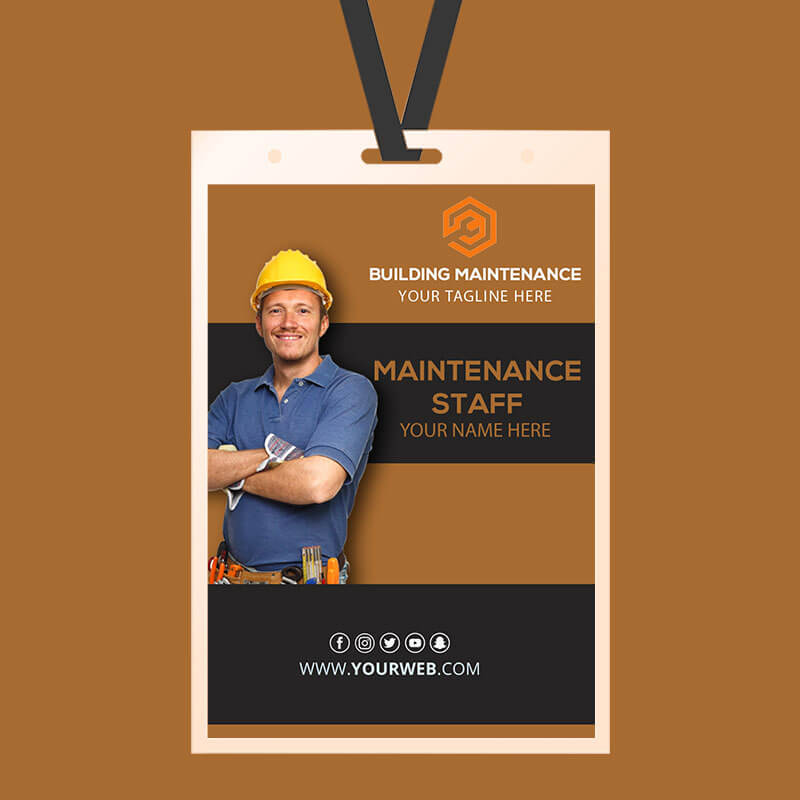 PSD Template For Building Maintenance ID Card