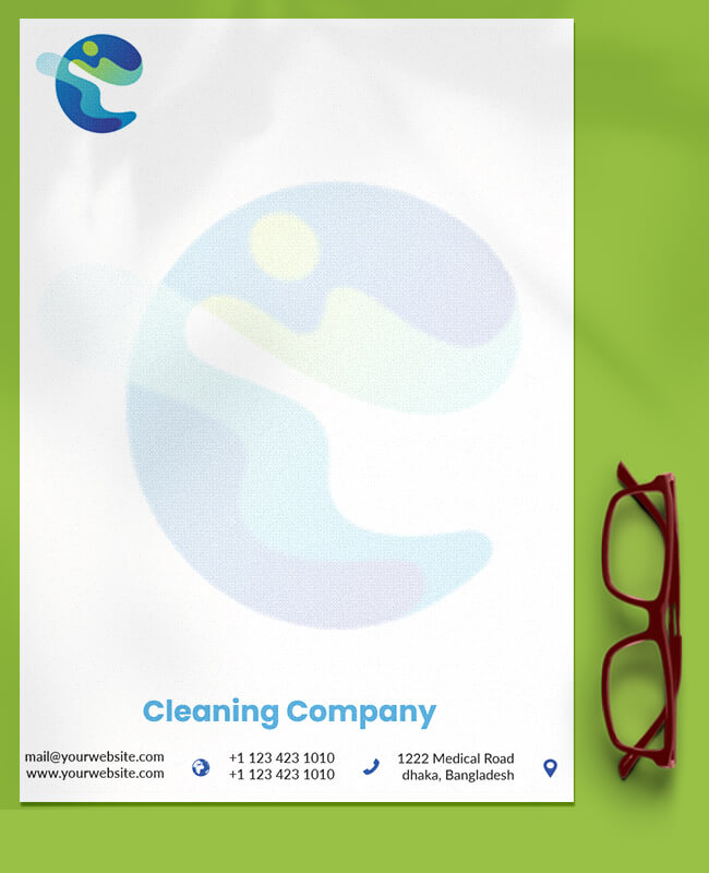 PSD Template For Cleaning Company Letterhead