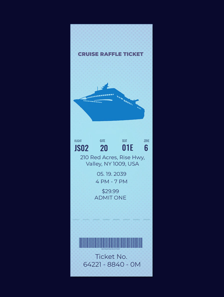 PSD Template For Cruise Raffle Ticket