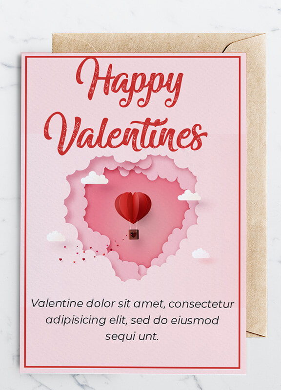 PSD Template For Happy Valentines Greeting Card