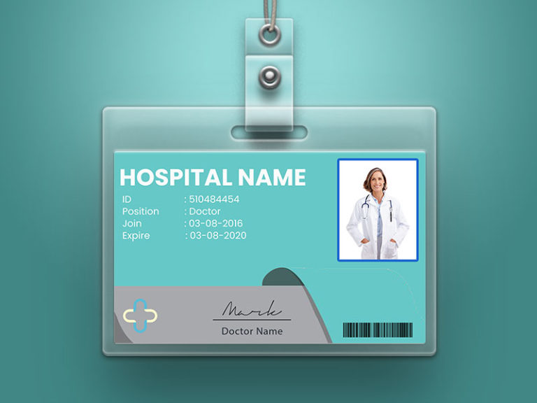 Hospital ID Card PSD Template Free room