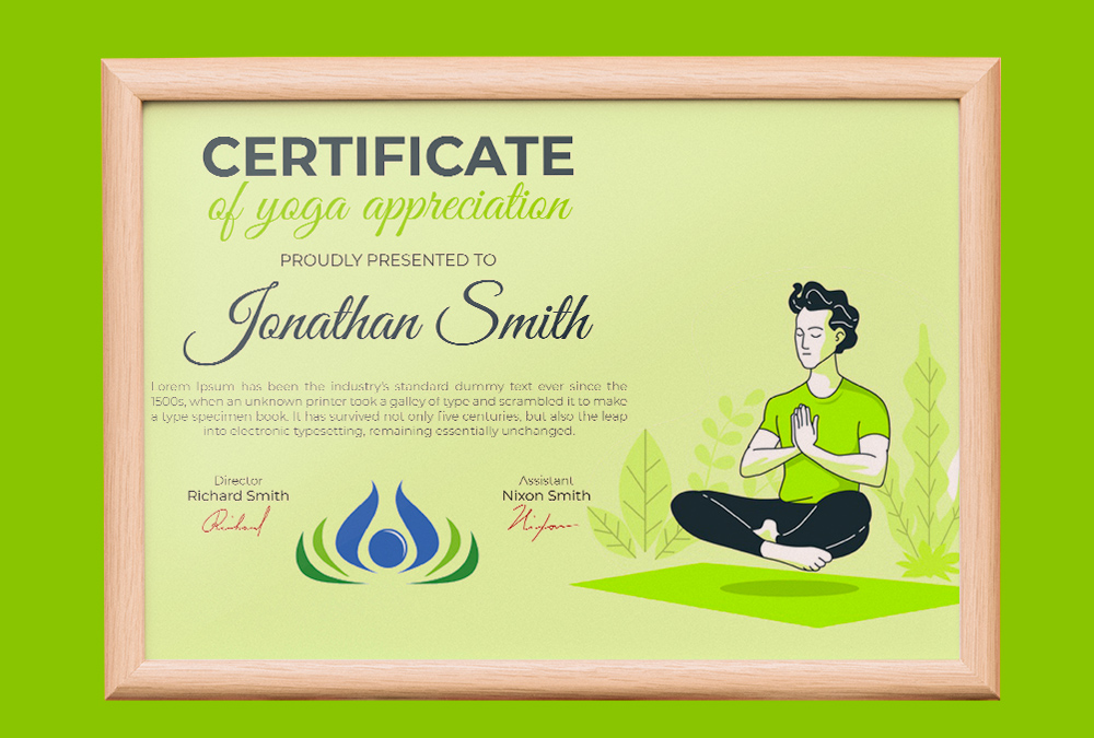 Free Yoga Certificate Templates Templates Printable Download