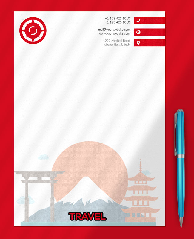 Travel Agency Letterhead Template Free PSD room