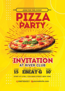 Pizza Party Invitation Example PSD Design | room surf.com