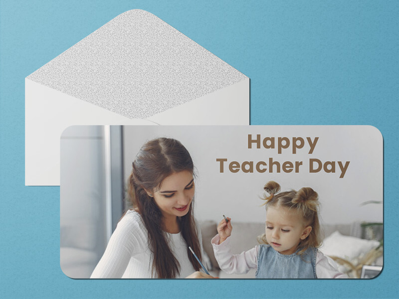 Teacher Day Greeting Card Template Sample