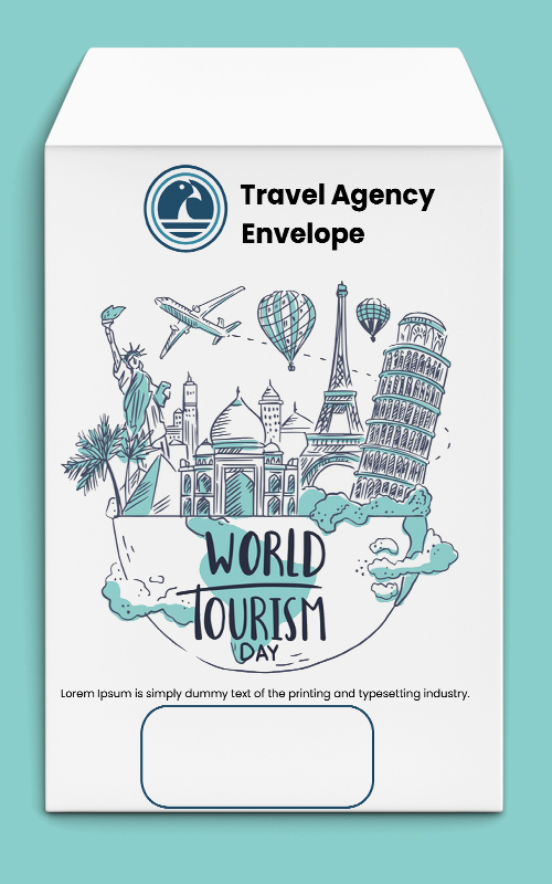 Travel Agency Envelope Template Sample