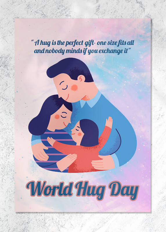 World Hug Day Greeting Card Template Ideas