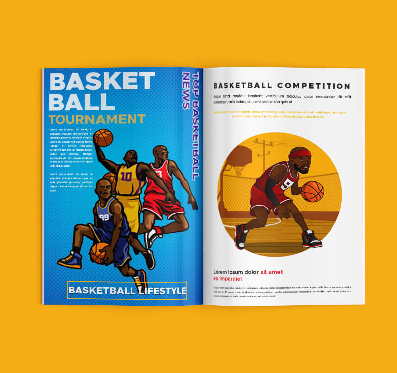 PSD Template For Basketball Magazine