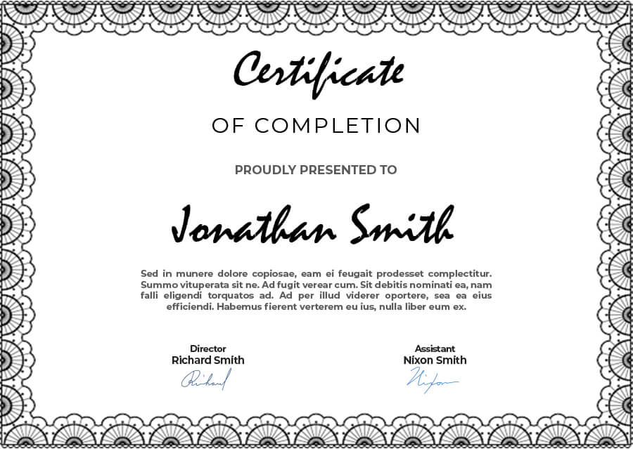 certificate of completion PSD Flyer Template