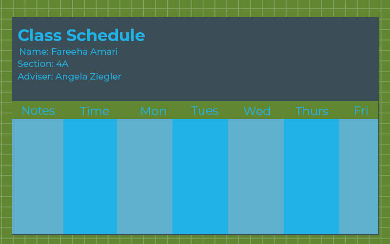 Class Schedule Template Free from uroomsurf.com