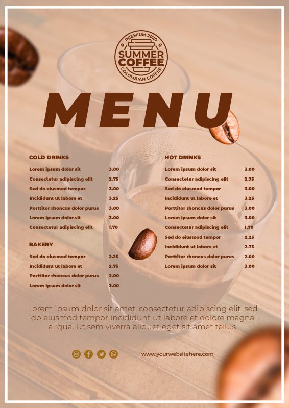 10+ Coffee Shop Menu Template Free PSD room