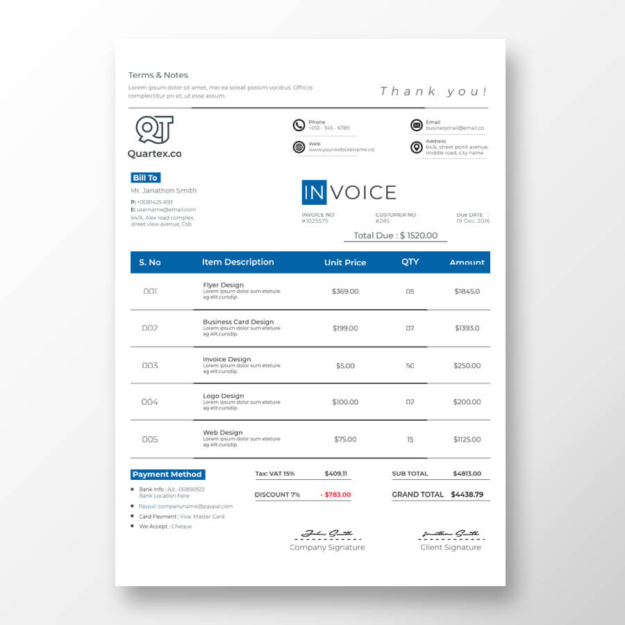 Software Development Invoice Template