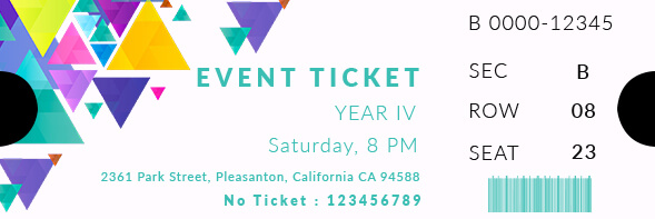 event ticket Free Download PSD