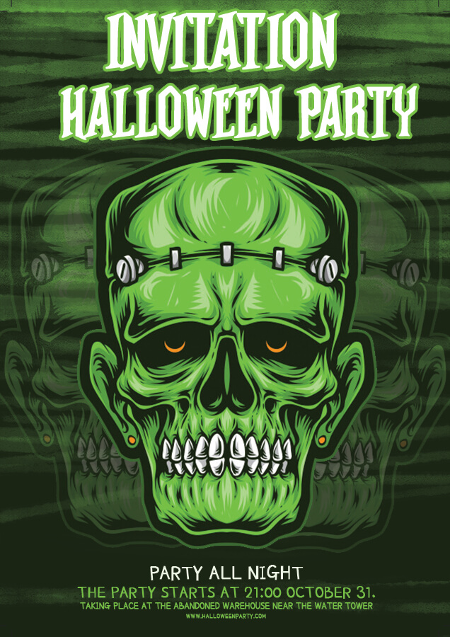 halloween party invitation Free Download PSD
