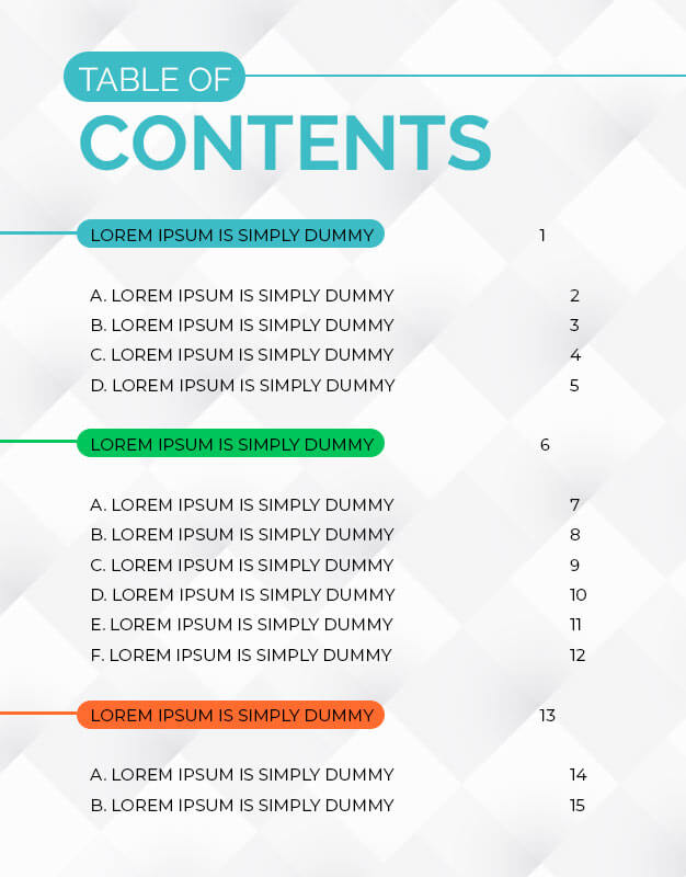 Report Template Word With Table Of Contents