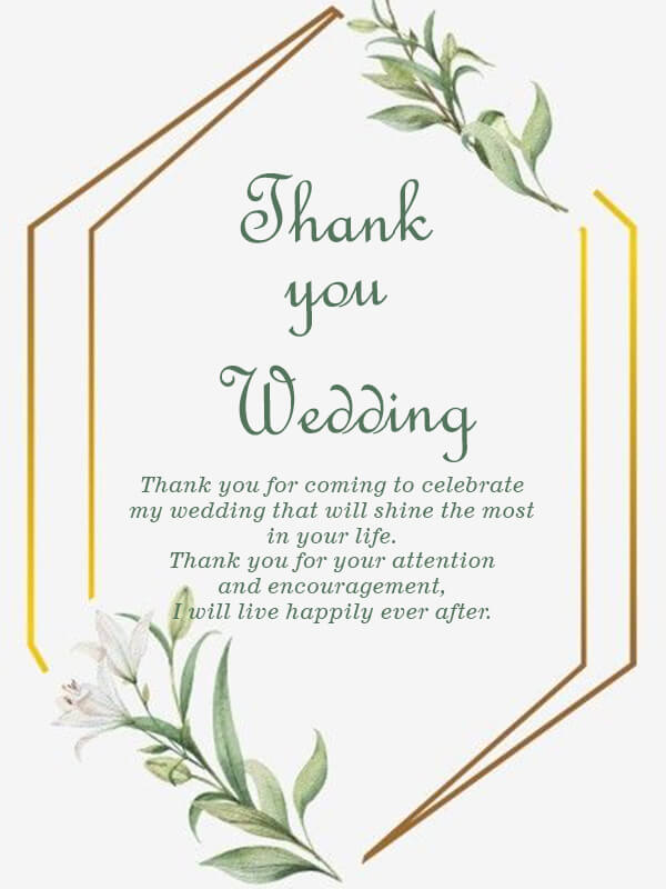 Wedding Thank You Card Template Free