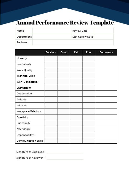 Annual Review Report Template Sarseh