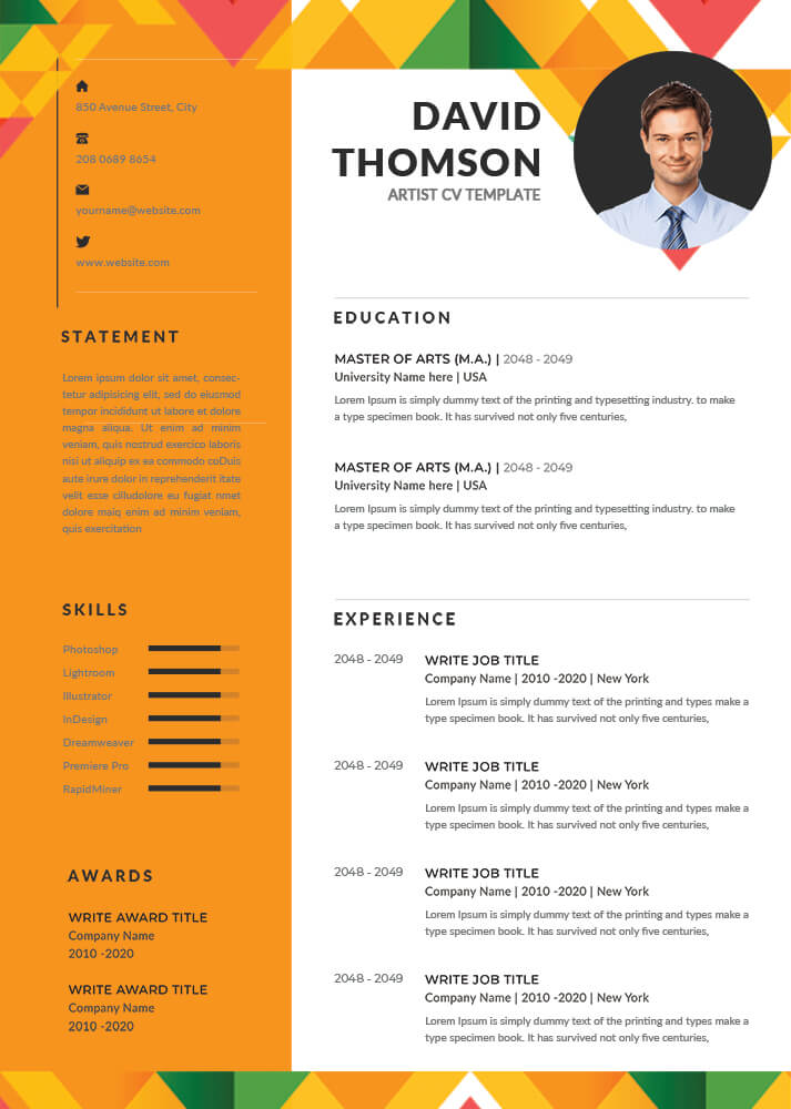 Artist Resume Template Word