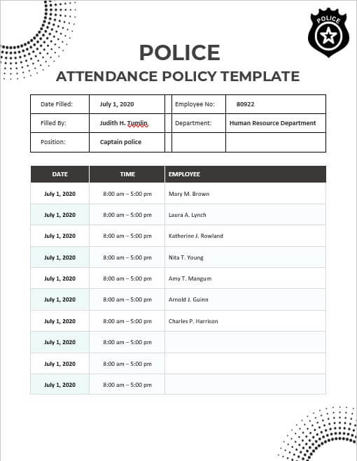 22  Policy Template Samples SampleTemplatess SampleTemplatess