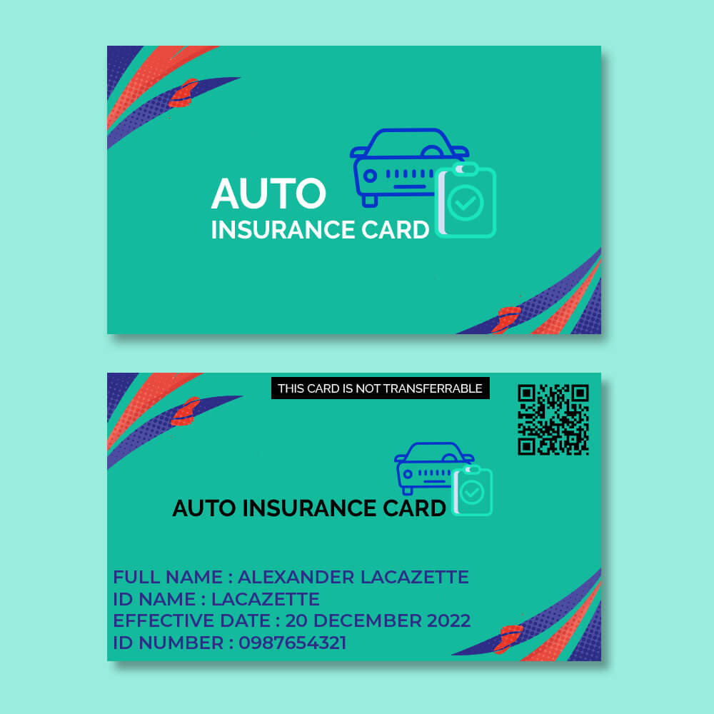 free car insurance card template vector