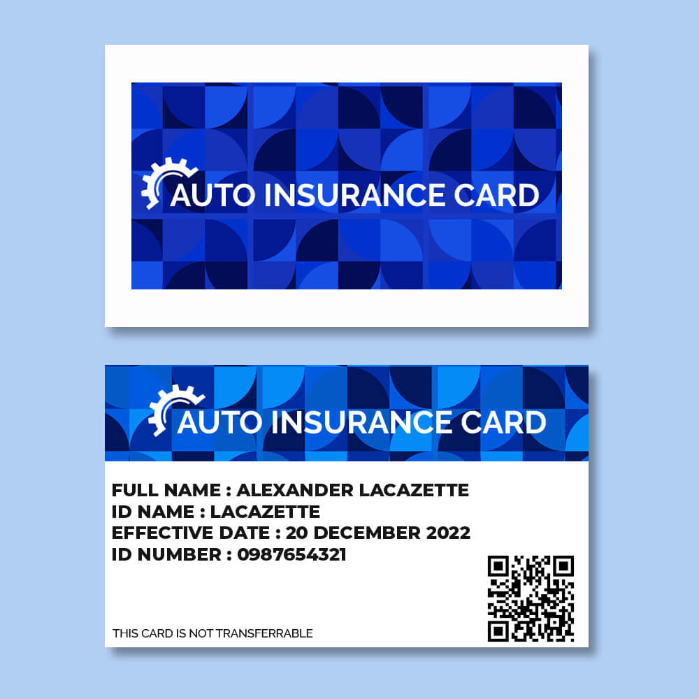 car insurance card template download