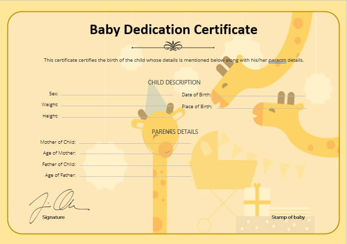 Free baby dedication templates