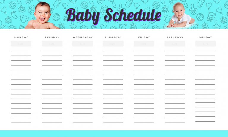 10  Baby Schedule psd template free room surf com