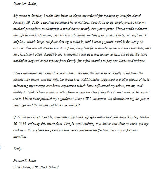 Editable Disability Appeal Letter Plus Example Room Surf