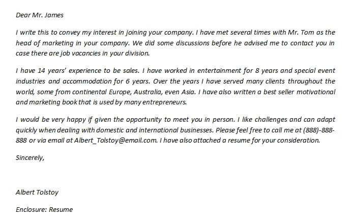 19+ Unsolicited Job Application Cover Letter To Unknown best example