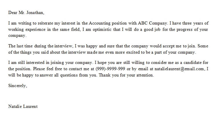 Still Interested In Job Letter And How To Write It Room Surf