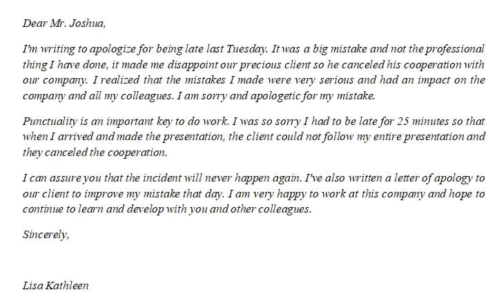 How To Write An Apology Letter To Your Boss Lvandcola