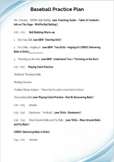 10  Baseball Practice Plan Template room surf com