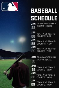 10+ Printable Baseball Schedule free psd template | room surf.com