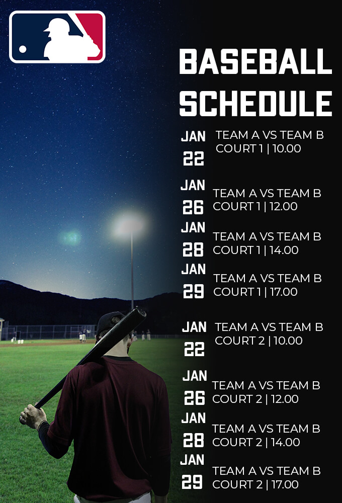 10+ Printable Baseball Schedule free psd template room