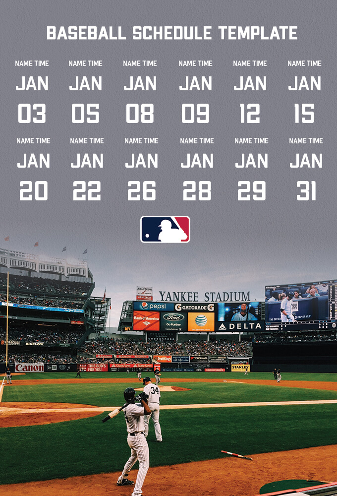 10+ Printable Baseball Schedule free psd template room