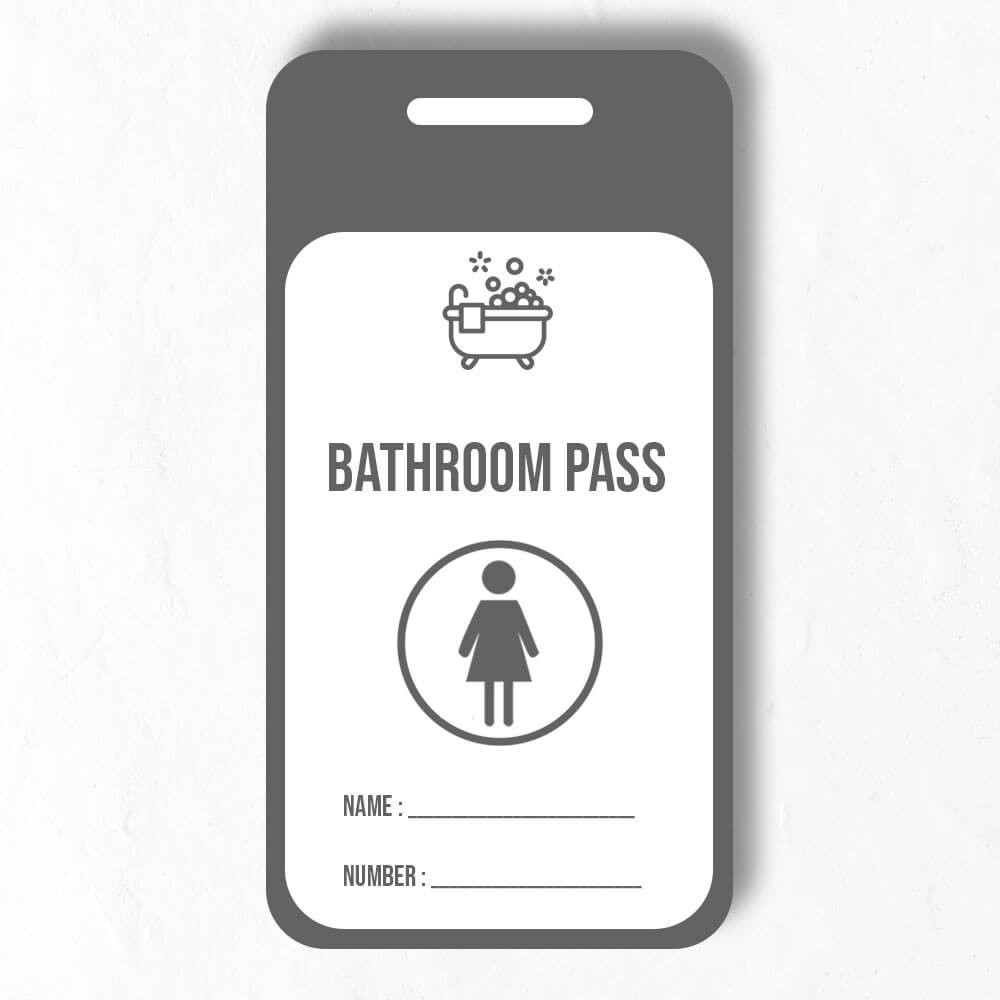 10 Printable Bathroom Pass Template Photoshop Room 1681