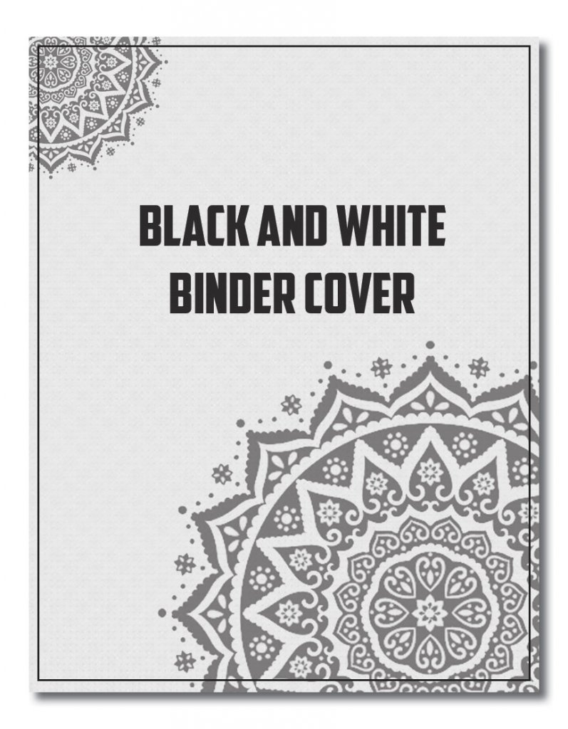 10+ Printable Black and White Binder Cover psd template free room