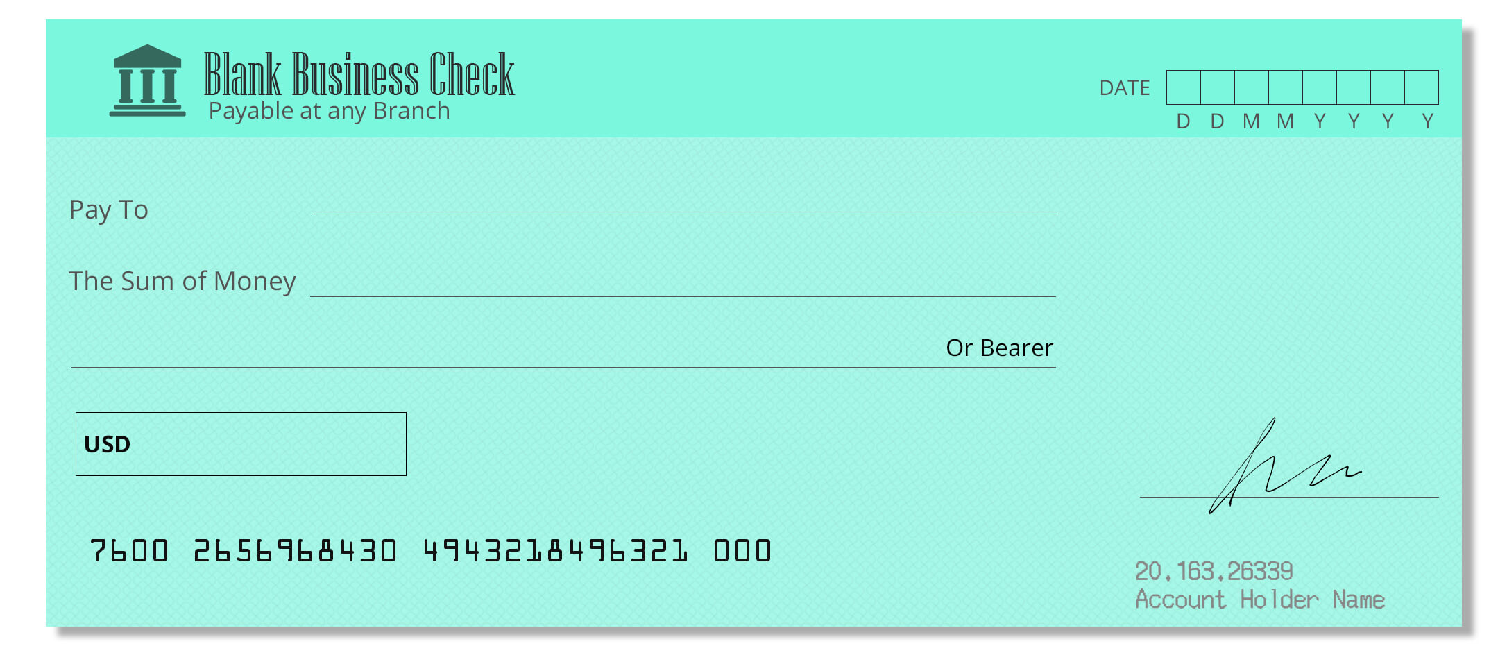 Blank Business Check Template Word