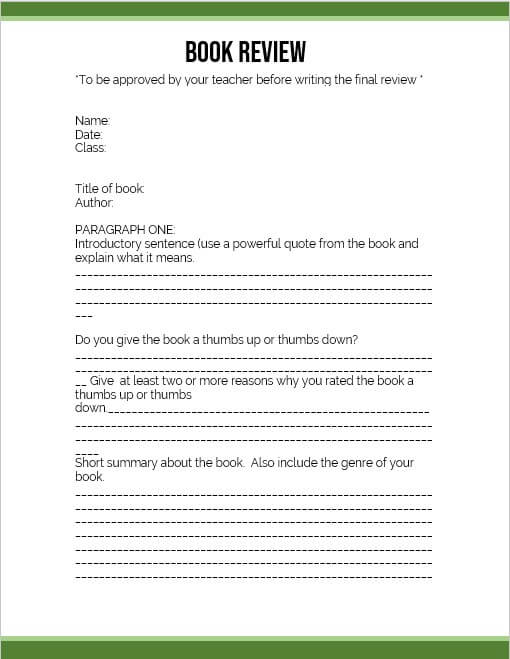 10+ Printable Book Review Template room