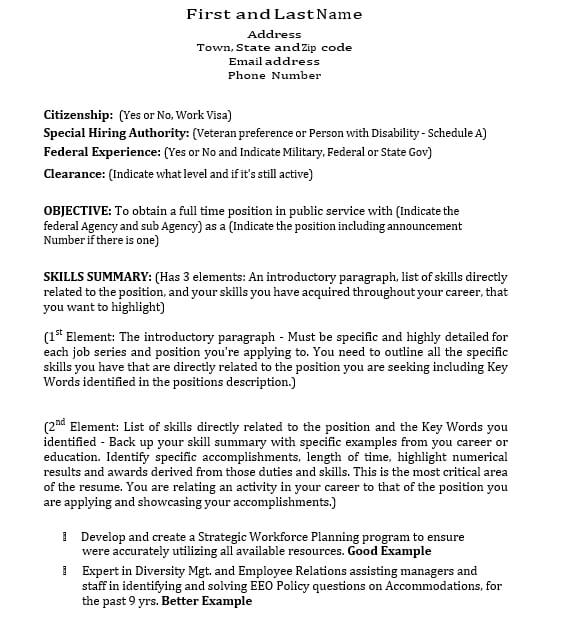 Federal Employement Resume PDF Free Download